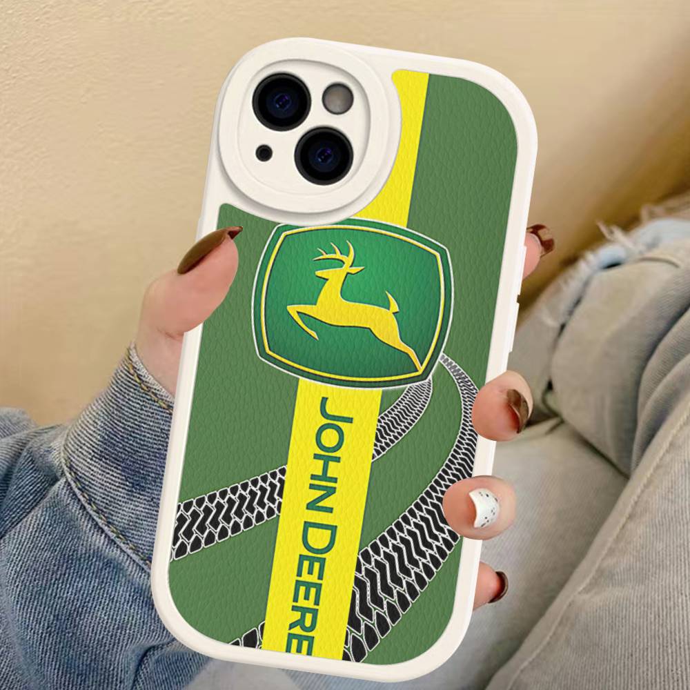 Зеленый чехол для телефона J-John Truck D-Deeres для IPhone 11 12 13 14 15 16 Pro Max Plus Кожаный чехол