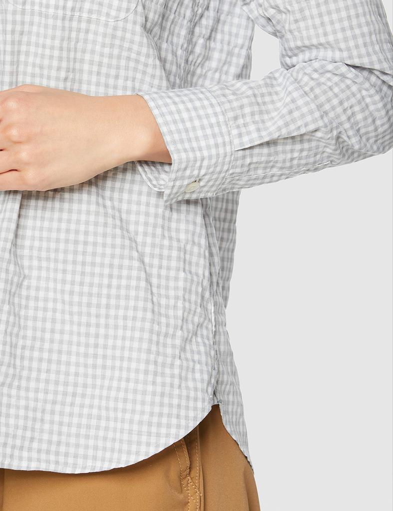 Foxfire 8212152 TS Soccer Gingham Light Размер Защита от УФ Женская рубашка, Серая, L, Влагоотводящая, Быстросохнущая,