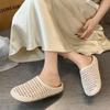 Fashion Women's Baotou Mesh Hollow Out Slipper Summer New Flat Sole Non Slip Breathable Lightweight Big Size Outdoor Half Slipper Sandal