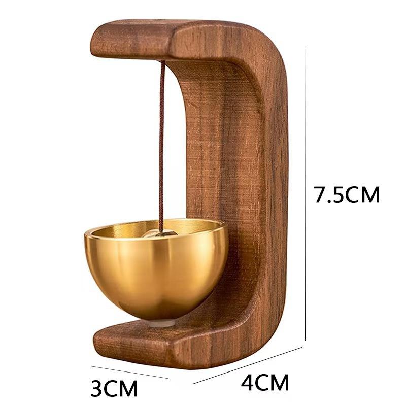 1Pcs Entrance Doorbell Shopkeeper'S Bell Wind Bell Door Opening Wooden Clock Reminder For Home Small Bell Decorations