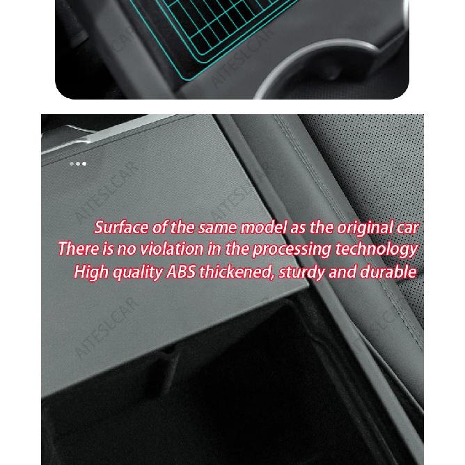 For Tesla Model 3/Y Juniper 2025+ Center Console Organizer Tray Armrest Cubby Drawer Flocking Model Y Storage Box Accessorie