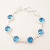 Swiss Blue Topaz Gemstone 925 Sterling Silver Jewelry Bracelet Bridesmaid Gift RB-9-1