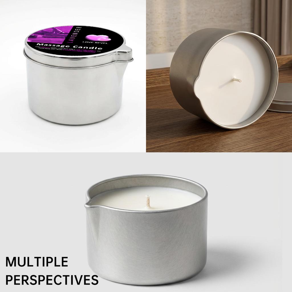 Massage Oil Candle Lavender 2oz Aromatherapy Candles with Soy Wax Moisturizing - Christmas Home Decoration Candle Holders Gift