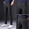 Весенние повседневные брюки мужские узкого кроя тренд хлопок и лен полированные прямые узкая штанина универсальные мужские эластичные длинные брюки