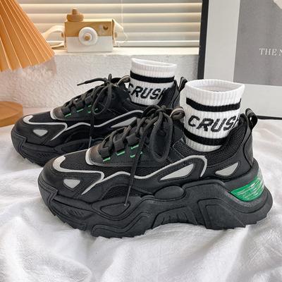 Мода 2024 Лето Папины кроссовки Модные кроссовки на платформе на шнуровке Женские Сетчатые Дышащие Повседневные Плоские Спортивные туфли для женщин Chaussure Femme