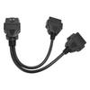 OBD Extension Cable 16Pin Cable Male to Dual Female Y Splitter Cord Adapter for OBD2 Interface Vehicles
