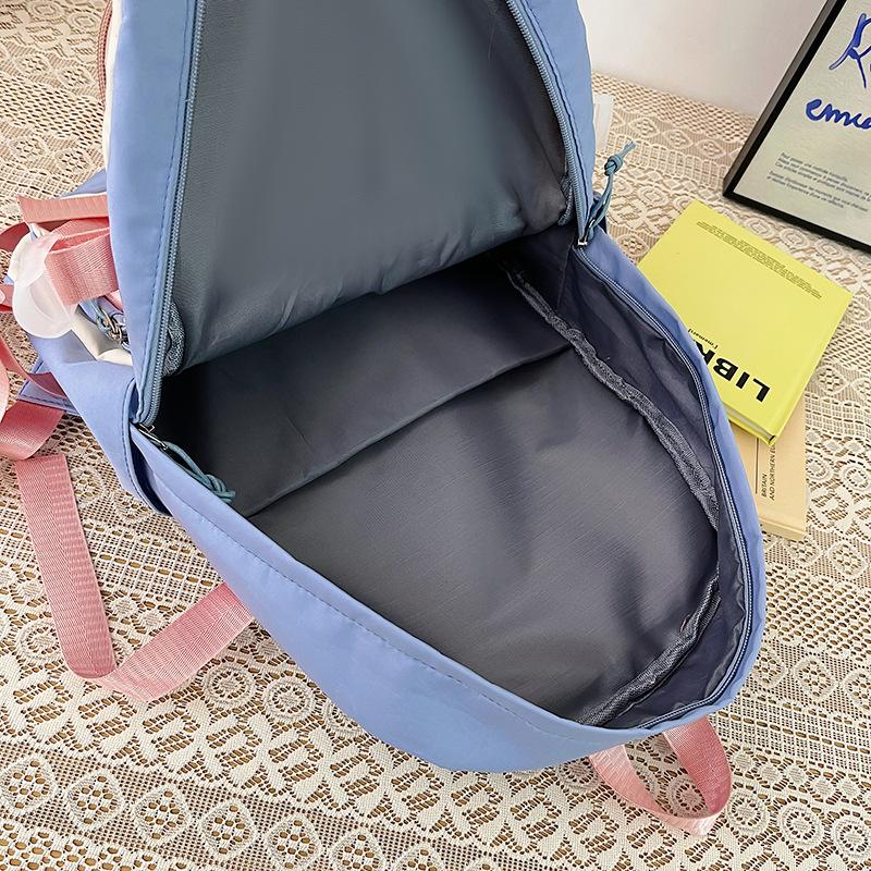 Backpack for Middle School Students, Korean Style Trendy Color-blocking Backpack
