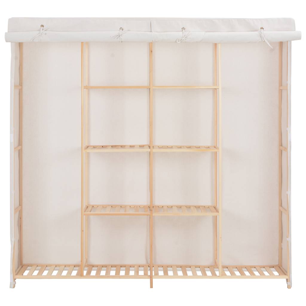 Wardrobe White 173 x 40 x 170 cm Fabric