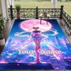 Custom Text Sailor Moon Pattern Floor Rug Soft Indoor Carpet Mat Living Room Bedroom