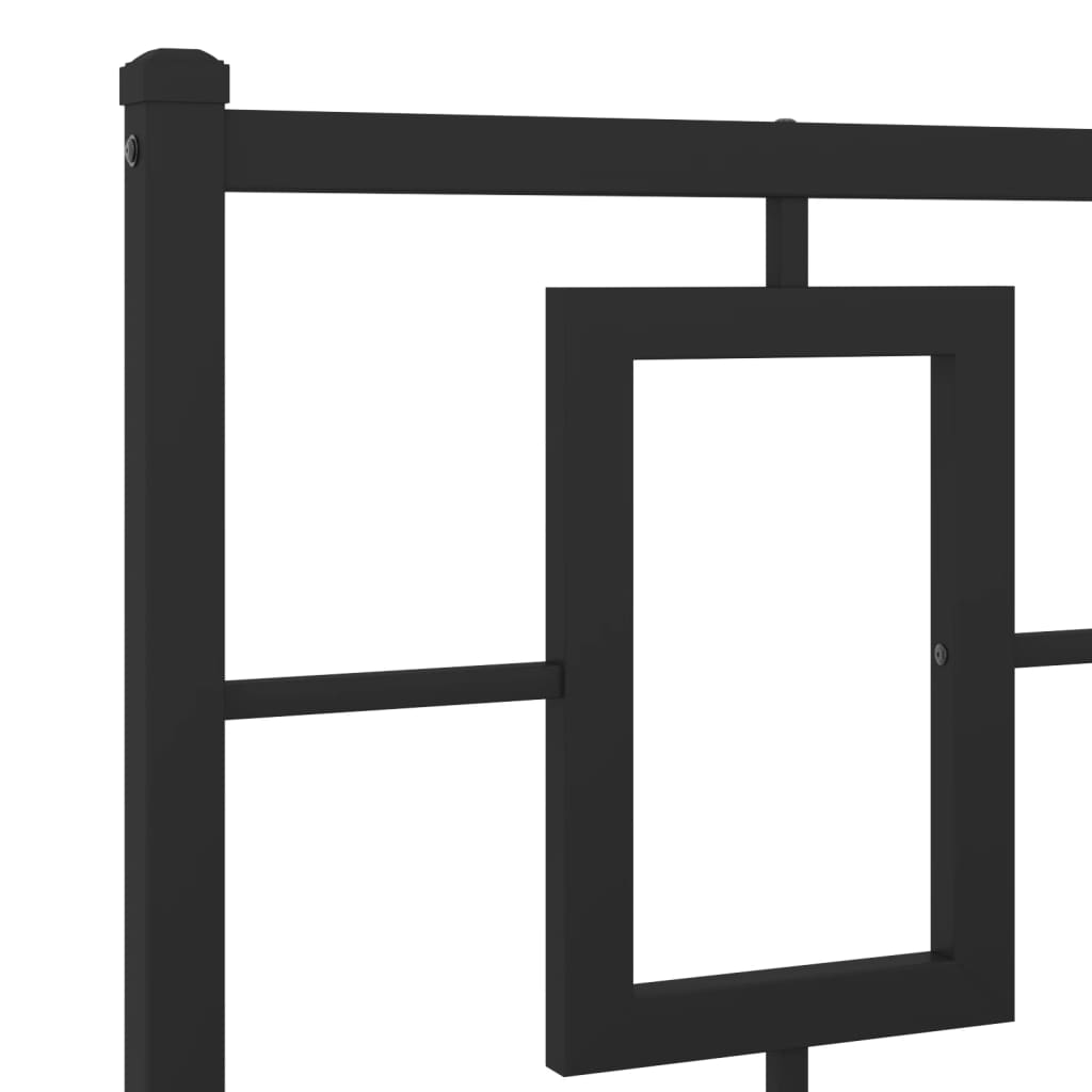 Metal Bed Frame with Headboard and Footboard Black 120x190 cm