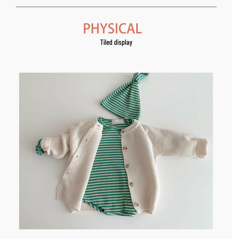 Spring & Autumn Knitted Cardigan for Kids - Boys' & Girls' Round Neck Sweater for Infants & Toddlers