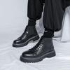 Черные мужские ботинки на толстой подошве Модные и универсальные стили дизайна Повседневная обувь для мотоциклистов Модная деловая обувь для вечеринок Популярно