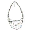 [P8442] - Designer Necklace 'Acapulco' Green Gray - 6 Rows