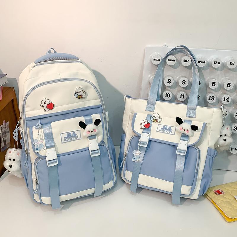 Детские школьные ранцы Ученики начальной школы Девочки Ученики средней школы Большая вместимость Высокий внешний вид Рюкзак из двух частей