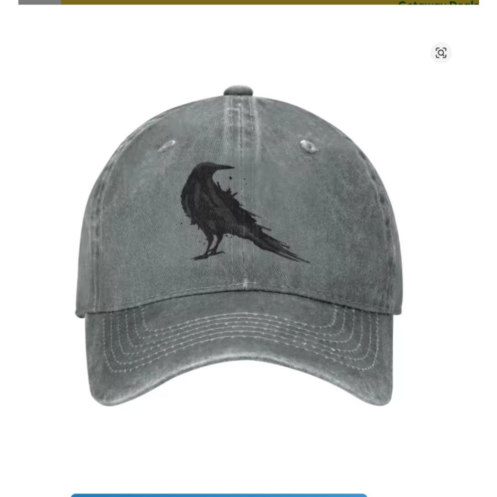 Vintage Crow Raven Black Bird Retro Funny Gifts Baseball Hats for Men Women Cowboy Hat Trucker Hat Sun Hats