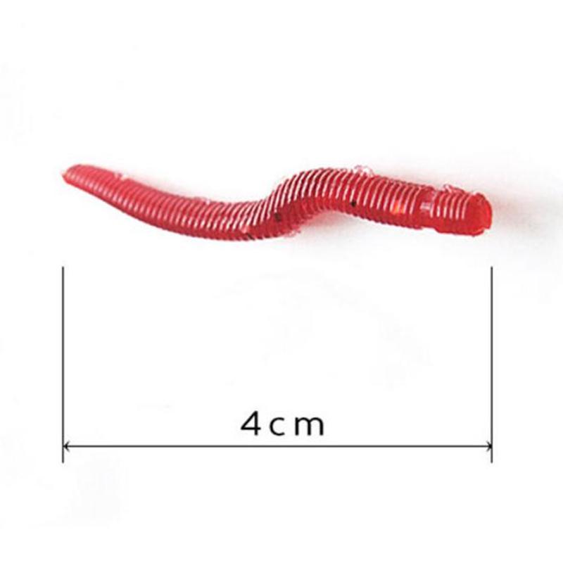 50 шт. мягкие красные имитации дождевого червя, рыболовные приманки с червями, крючки, наживки