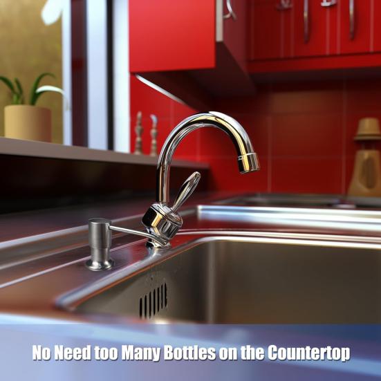 Дозатор для мыла из нержавеющей стали с удлинительной трубкой 100 см. Пресс для кухонной столешницы. Встроенная раковина. Головка насоса для дозирования жидкого мыла для мытья посуды.