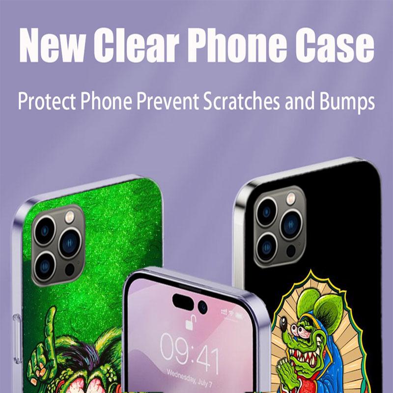 Крутая чехол-накладка Surf Cool Rat F-Fink для iPhone 17 Air 15 Pro 14 Plus 16 Pro Max 12 13 Mini 11 16E X XS Милый Fundas