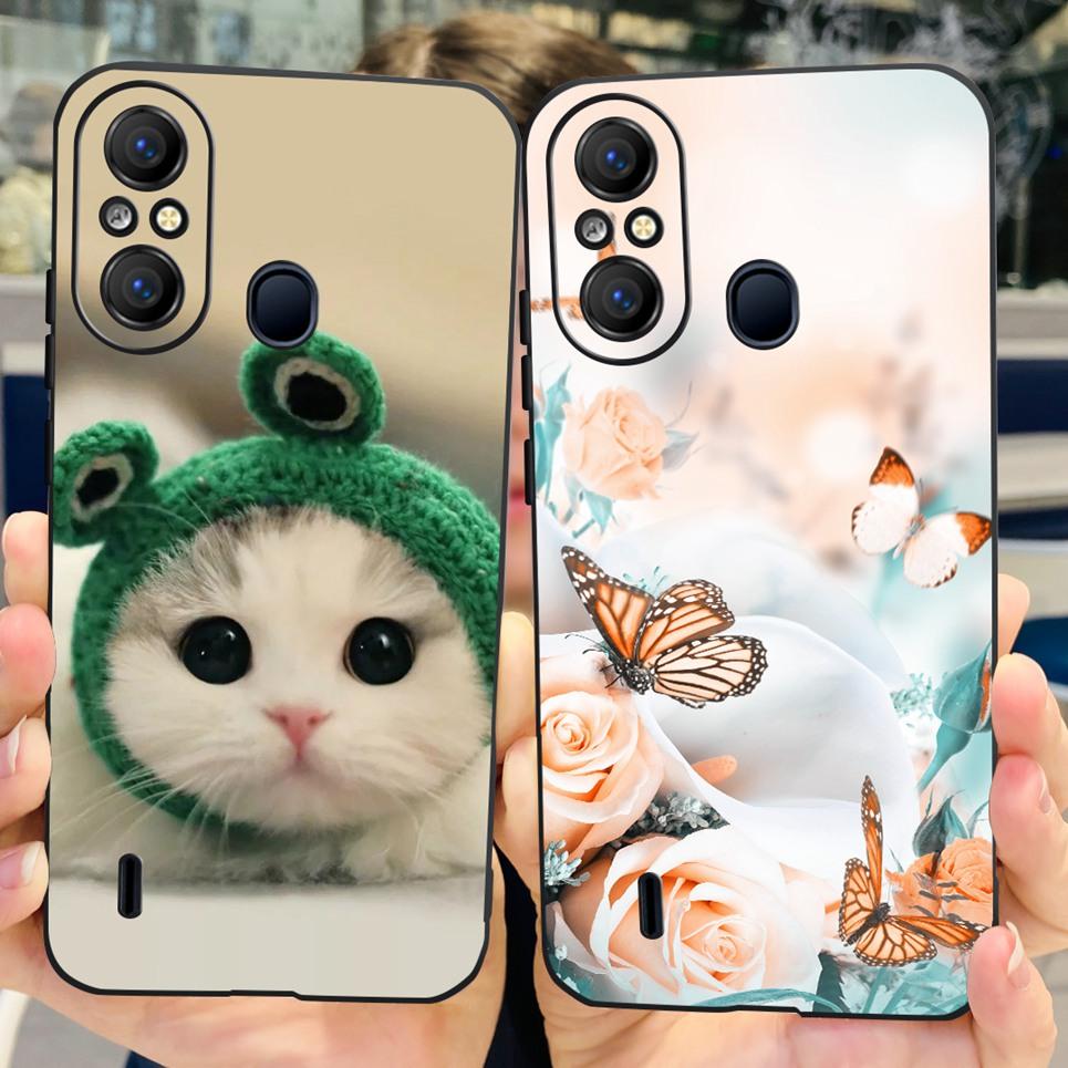For ITEL A58 ITEL A49 Back Cover Jelly Stylish Beauty Pattern Printed Phone Case For ItelA48 A 49 Soft Black Matte Silicone Etui