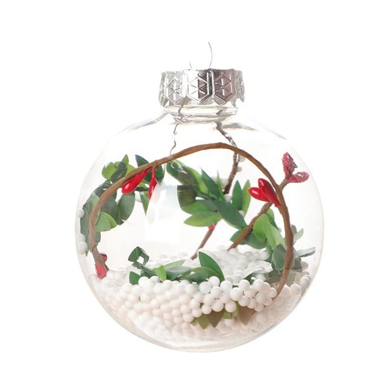 Многоформенные пластиковые пустые шаровые подвески микро-ландшафтный дизайн прозрачный контейнер рождественские елки подвесные украшения принадлежности