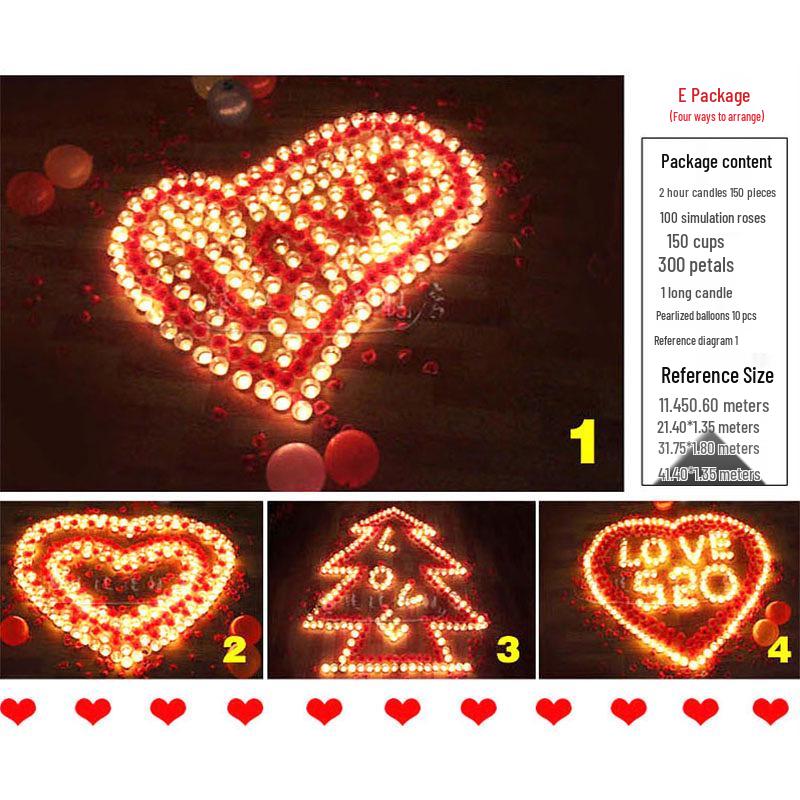 Циси День святого Валентина Романтические свечи-розы в форме сердца для признания в любви, предложения руки и сердца или украшения на день рождения.