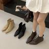 Fashion SUOJIALUN 2025 Winter New Brand Women Ankle Boots Fashion Buckle Round Toe Ladies Elegant Short Boots Thin Low Heel Dress Pumps