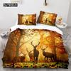 Пододеяльник с изображением оленя 3D Sunset Elk Комплект постельного белья для детей и девочек Мягкий пододеяльник из микрофибры с застежкой-молнией