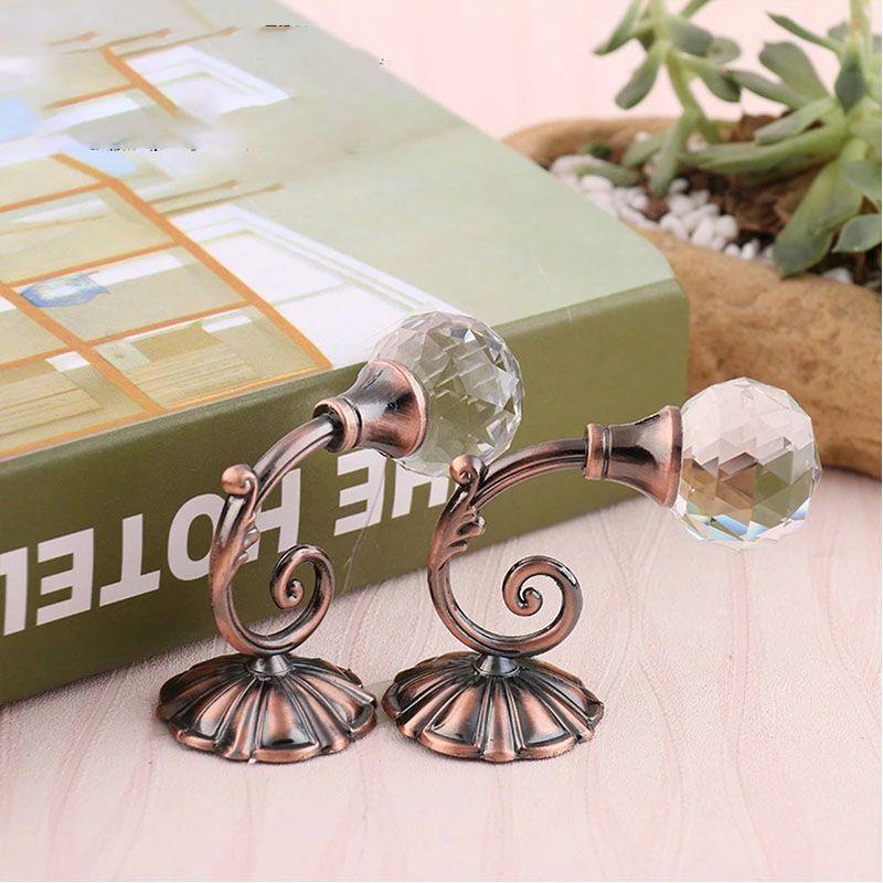 Large Metal Crystal Ball Curtain Hooks Tassel Wall Tie Back Holder Hanger