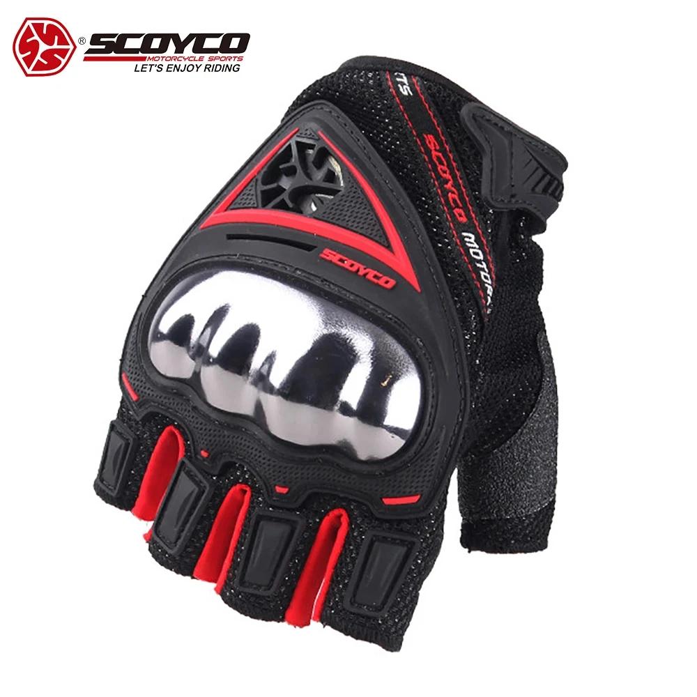 SCOYCO Motorcycle Cycling Gloves Summer Breathable Half Finger Motocross Gloves Men Women Motorbike Anti-fall Riding Equipment