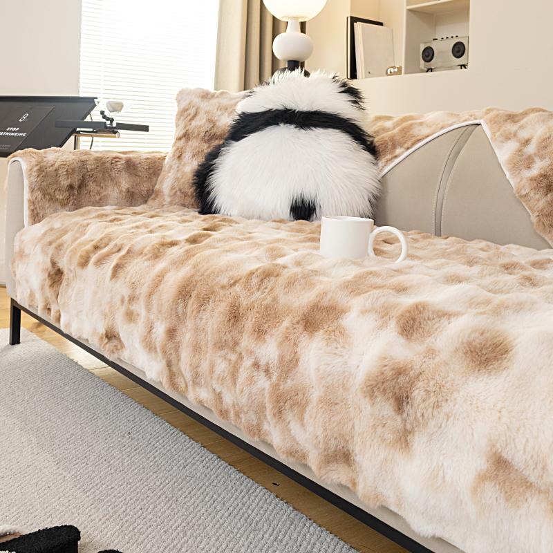 Чехол для дивана из плюшевого градиентного бархата для зимнего тепла, утолщенный плюш, нежный и мягкий, любимый диван для домашних животных с защитой от скольжения