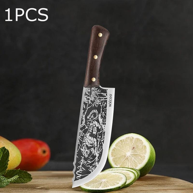 WXCOO Ручной нож мясника Многофункциональный кухонный нож для нарезки фруктов, овощей, рубки костей Шеф-нож Нержавеющая сталь