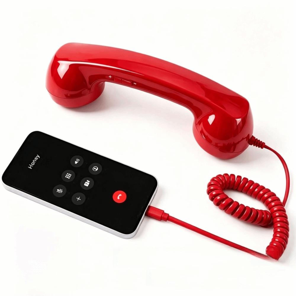 with Microphone Landline Handle Receiver Telephone Style Handheld Cell Phone Receiver