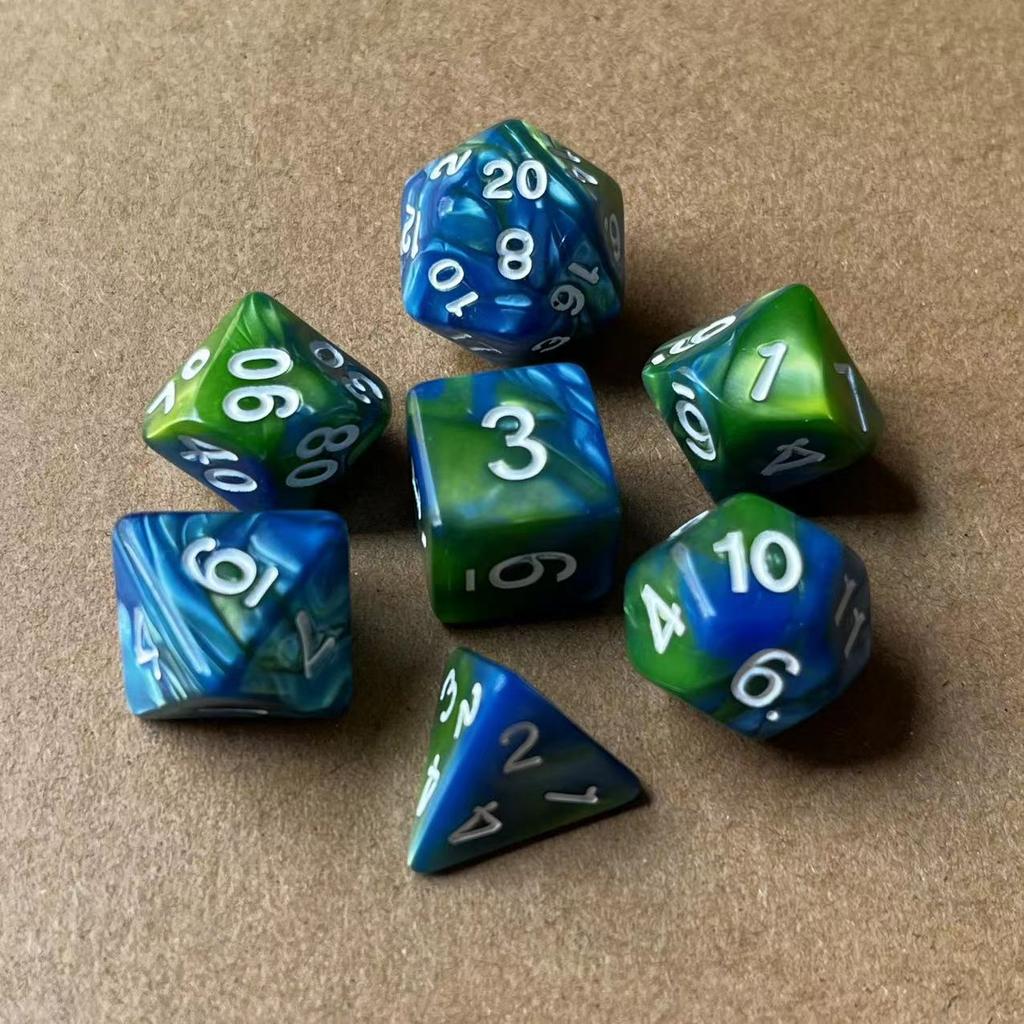 7 шт./лот, многогранные игральные кости из смолы D&D D4 D6 D8 D10 D% D12 D20, многогранные игральные кости TRPG, настольные игры