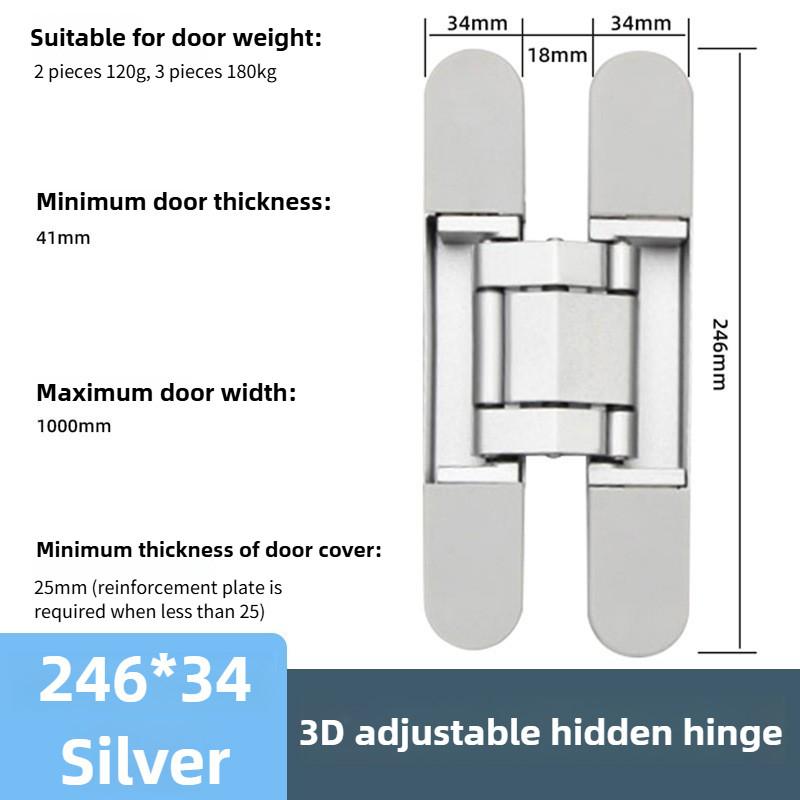 3D Фурнитура Скрытые дверные петли Регулируемые гостиничные складные двери Открывание внутрь и наружу Скрытый дверной доводчик