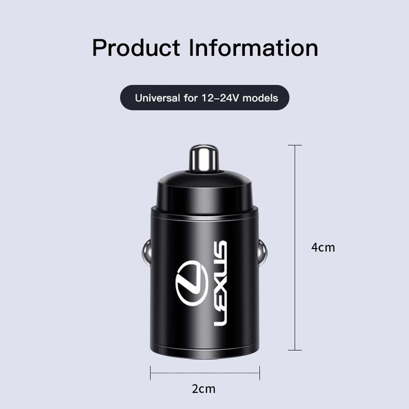 GJEE1 Car Quick Charger Type-C USB Port 3-In-1 Charging Line For Lexus F SPORT LBX NX RX 350h 450h ES UX 300e GS GX IS LS LX CT LC RC
