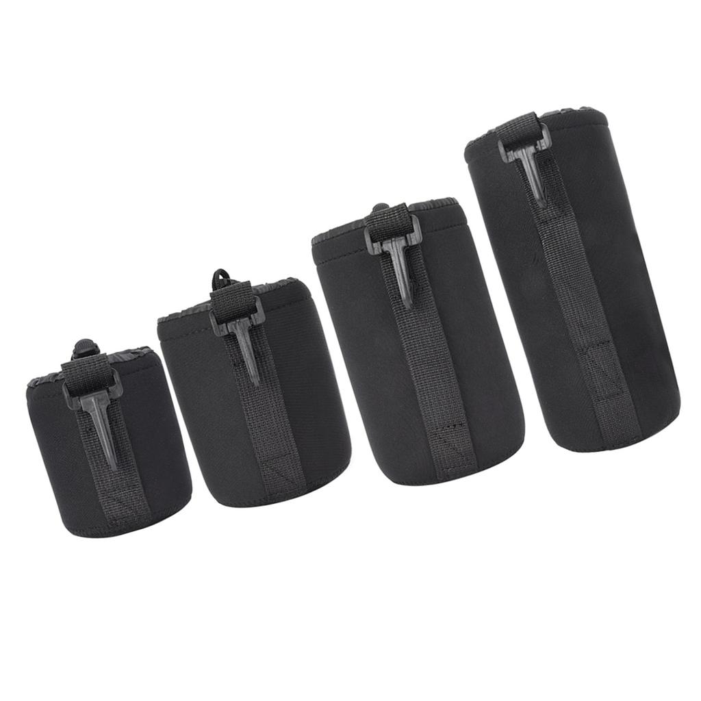 4PCS S M L XL Portable Neoprene Black Elastic Shock Absorption DSLR Camera Lens Cover Storage Bag