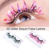 Sequin Glitter Powder Color Luminous Fake Lashes 3D False Eyelashes Nude Makeup Makeup Supplies