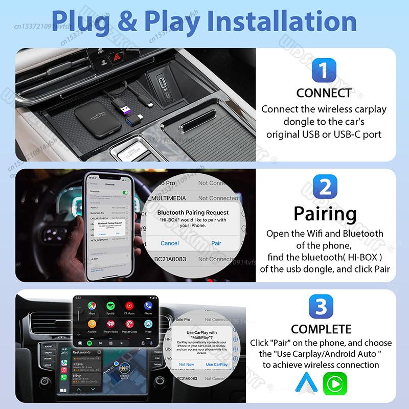3 в 1 Carplay&Auto Box Проводной и беспроводной адаптер Android Auto для проводных автомобилей Android Auto Smart Ai Box WiFi для Netflix Youtube