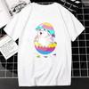 Пасхальная футболка Kawaii Bunny с принтом и короткими рукавами, модная повседневная женская футболка, футболки с пасхальными яйцами, футболка большого размера, Ropa Mujer