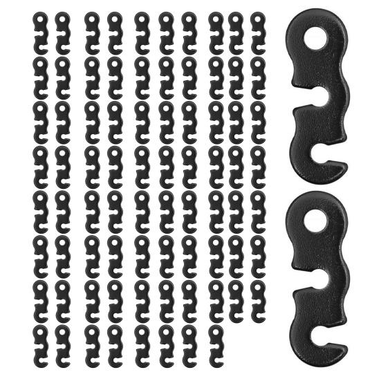 20/48/80/100Pcs Aluminum Alloy Guyline Cord Adjuster Tent Tensioner Heavy Duty Outdoor Camping Hiking