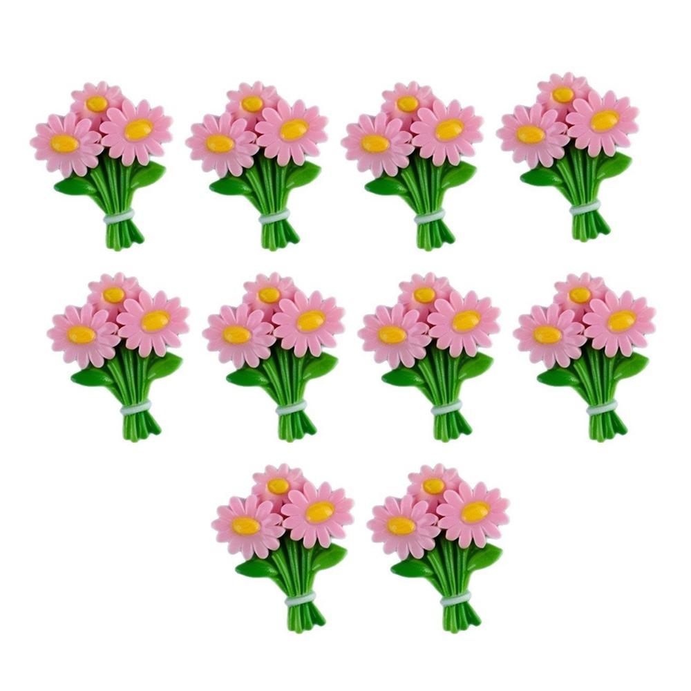10pcs 3D Colorful Resin Christmas Flowers Tulip Scrapbook Figurines Hair Clip Embellishment