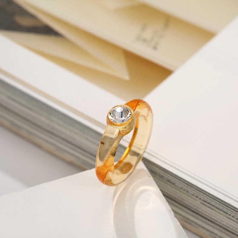 iF ME Корейские прозрачные акриловые кольца с бриллиантами, модные кольца на палец ярких цветов, женские ювелирные аксессуары, подарок