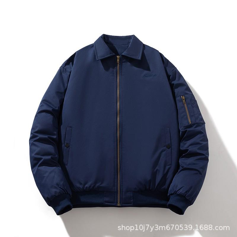 Unisex Oversized Stand Collar Flight Jacket Casual Windproof Outerwear Men Women Fall Winter