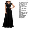 Women's Lace V-Neck Evening Dress Long A-Line Chiffon Bridesmaid Dress Mother of The Bride Wedding Guest Maxi Dress for Party Prom