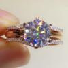 Cubic Zirconia Six-Claw Ring: Trendy European & American Ladies' Engagement or Dinner Jewelry