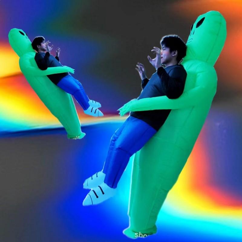 Inflatable Alien Costume Adults Halloween Party Prank Prop Funny Scary Outfit
