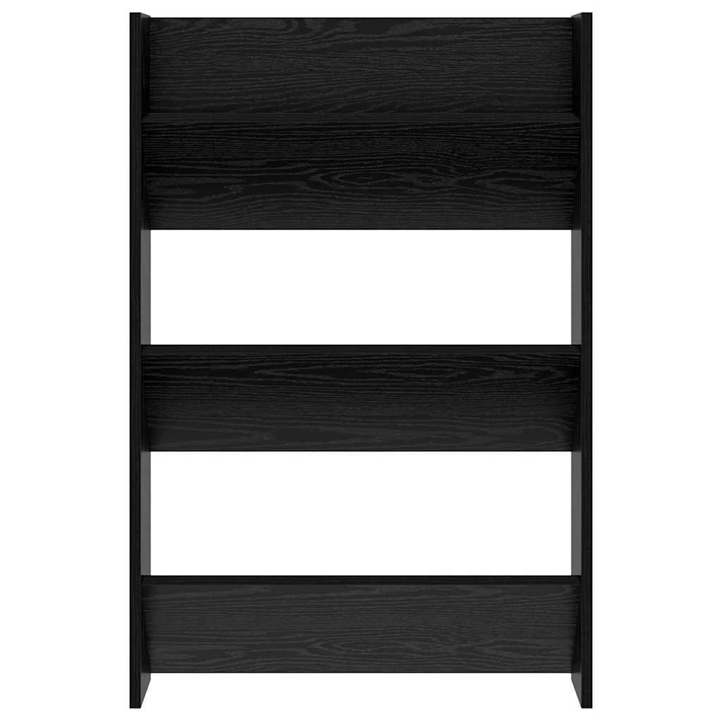 Shoe Cabinet Black Oak Effect 60 x 18 x 90 cm Engineered Wood