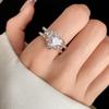 Copper Vintage Crystal Love Ring Opening Opening Finger Ring  Gifts for Women Girl