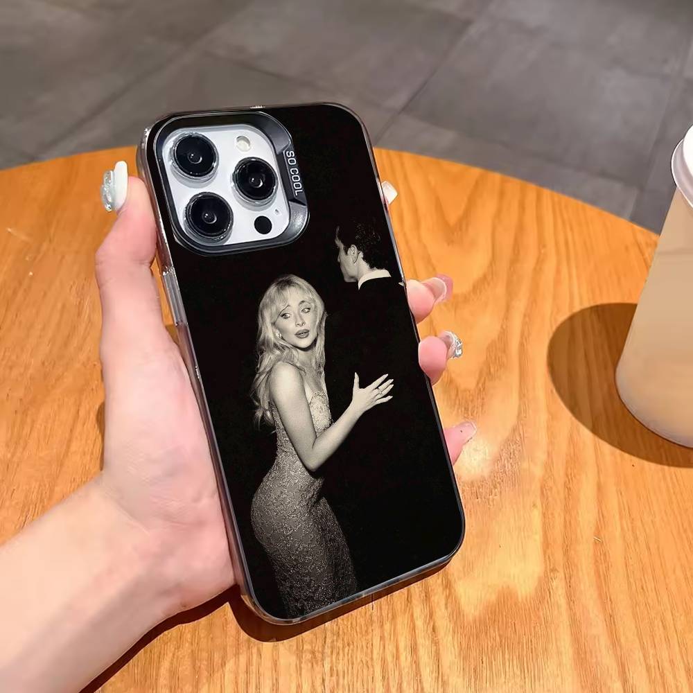 S-Sabrina Singer C-Плотник Чехол для телефона Для iPhone17 16 15 14 13 12 Pro Max Серый Черный Матовый Лазерный Металлик Аврора Funda