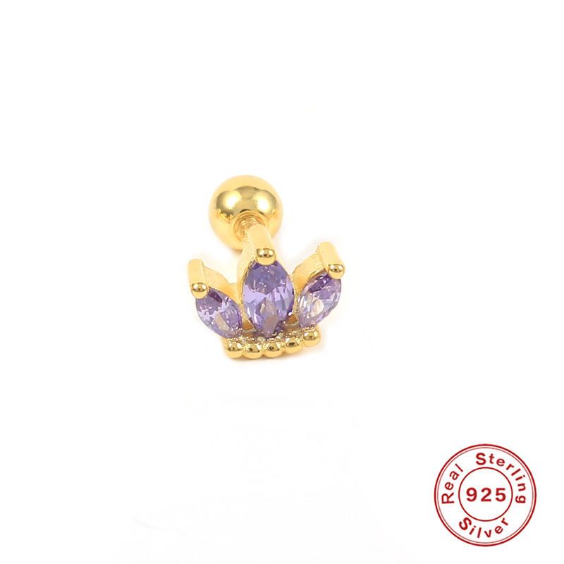 Серьги-гвоздики с маленькой короной и бриллиантовой нитью из стерлингового серебра 925 пробы, самые продаваемые трендовые гвоздики для ушных косточек